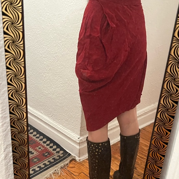 Draped Red Vivienne Westwood Skirt - Picture 3 of 12